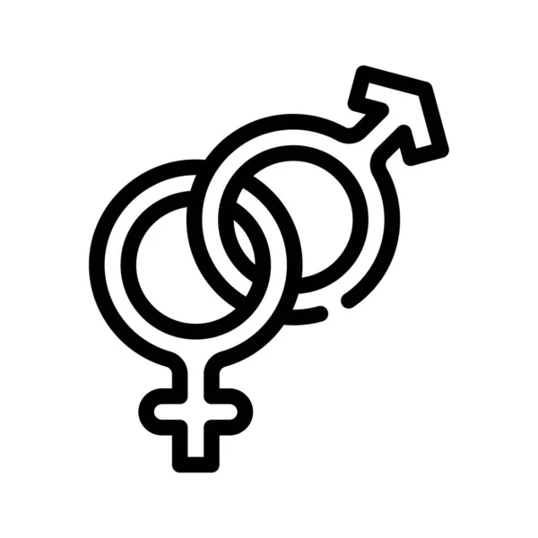 Gender Zeichen zusammen Linie Icon Vektor Illustration — Stockvektor