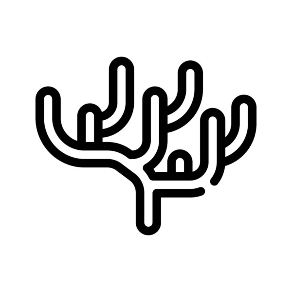 Línea de coral marino icono vector ilustración aislado — Vector de stock