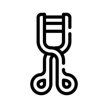 kirpik bigudileri çizgi ikon vektör çizimi izole