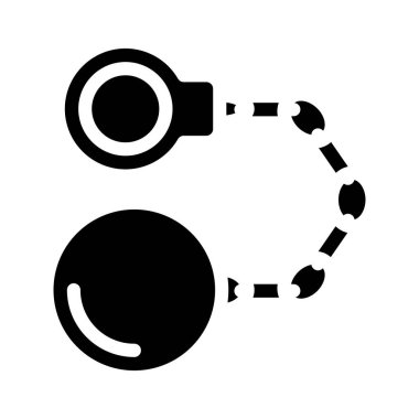 Çekirdek kabartma ikon vektör illüstrasyonlu kelepçeler