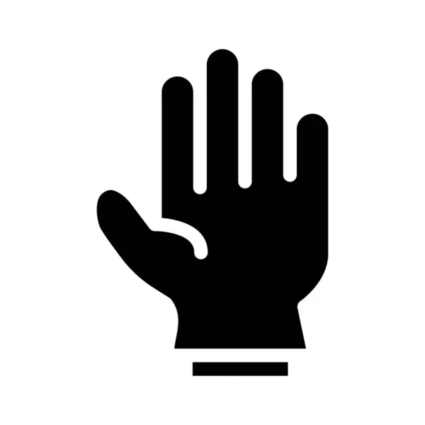 Protección guante glifo icono vector ilustración aislado — Vector de stock