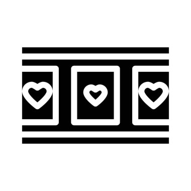 Aşk filmi simge vektör illüstrasyonunu canlandırır