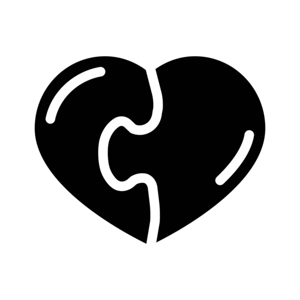 Heart found soul mate glyph icon vector illustration — Stock Vector