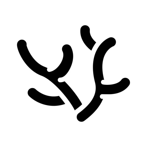 Polypes corail glyphe icône vectoriel illustration isolé — Image vectorielle