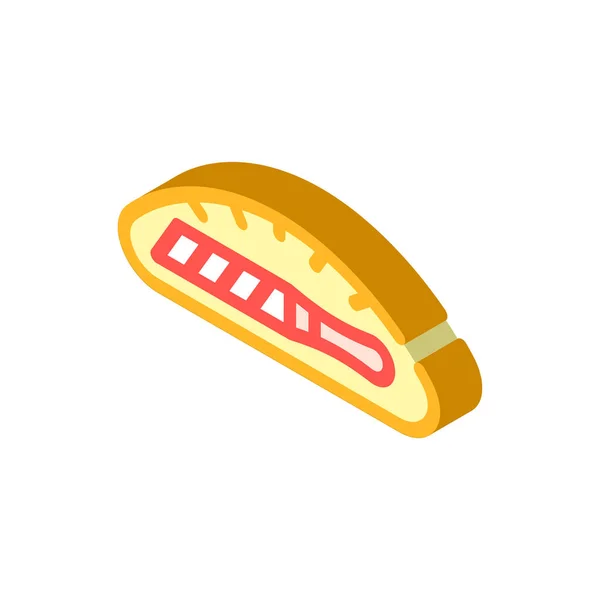 stock vector knife in bread isometric icon vector illustration