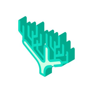 mercan bitkisi izometrik ikon vektör çizimi izole edildi