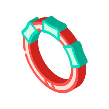 Kedi izometrik ikon çizimi için GPS izleyicili tasma