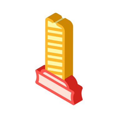 kazı kedi aksesuar izometrik ikon vektör çizimi