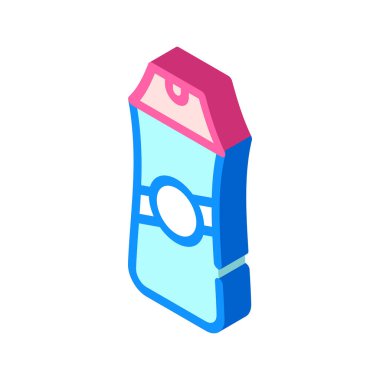 Şampuan şişesi izometrik ikon vektör çizimi izole edildi