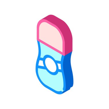 Terleme önleyici şişe izometrik ikon vektör çizimi izole edildi