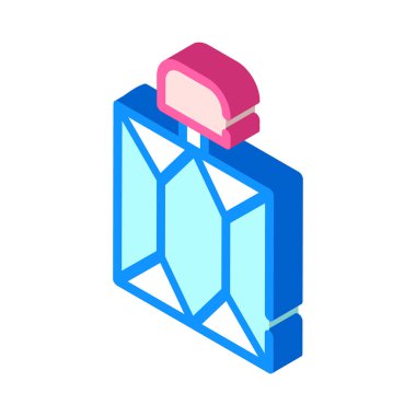 Parfüm şişesi izometrik ikon vektör çizimi izole