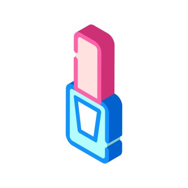 Tırnak cilası izometrik ikon vektör çizimi izole edildi