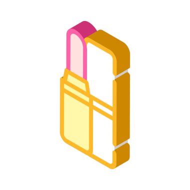 ruj güzelliği aksesuar izometrik ikon vektör çizimi