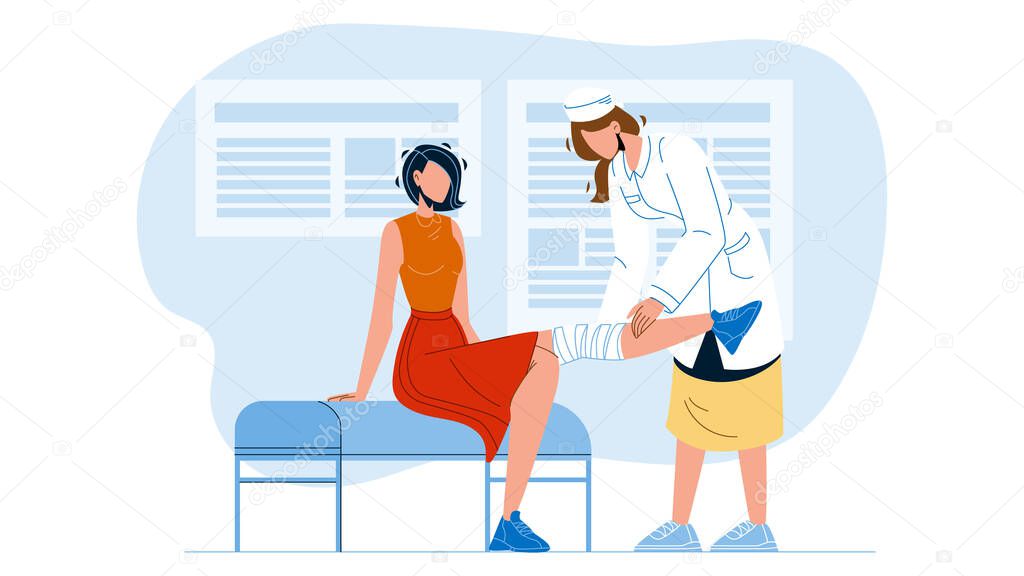 Doctor Giving Physiotherapy To Patient Vector Illustration