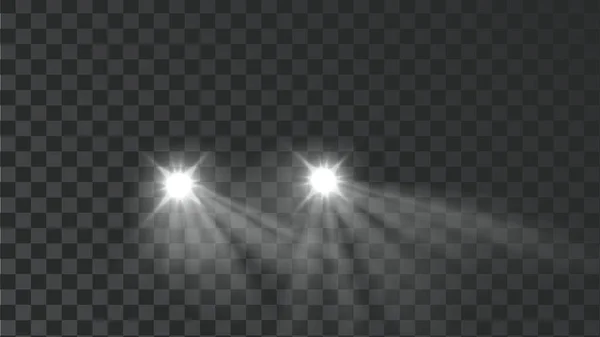 Vector iluminado del efecto de la herramienta de las lámparas de luz del coche — Vector de stock