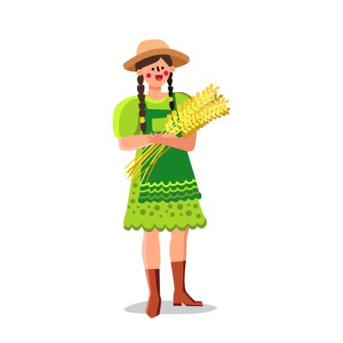 Bir buğday demeti Köy Genç Kadın Vekil