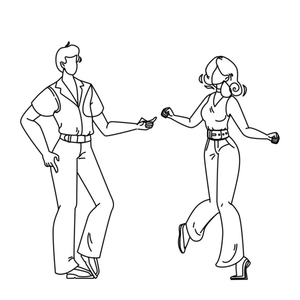 Boy and Girl Dancing Funk Dance Characters Vector — стоковый вектор