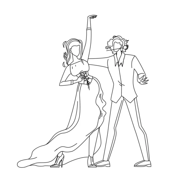 여자이자 남자 댄서인 춤추는 플라멩코 벡터 — 스톡 벡터