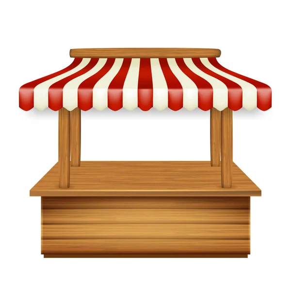 Market Pavilion Kiosk With Shop Awning Vector — Stock Vector