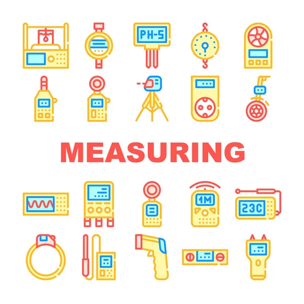 Equipamento de Medição Coleção Ícones Conjunto ilustração isolada —  Vetores de Stock