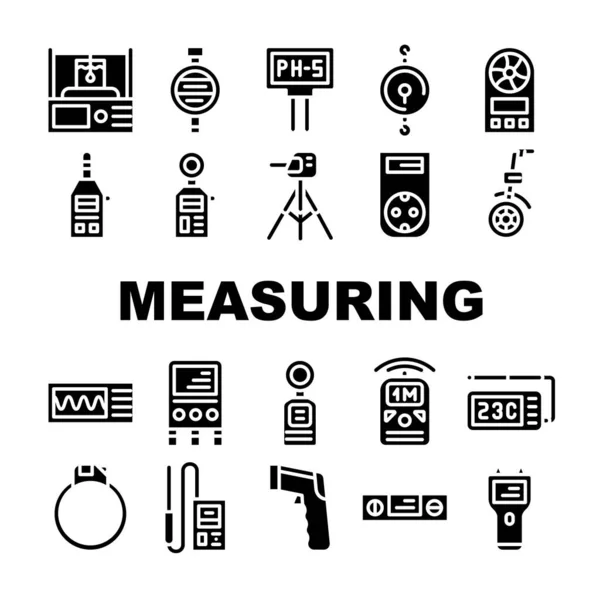 Icônes de collection d'équipement de mesure Illustration isolée — Image vectorielle