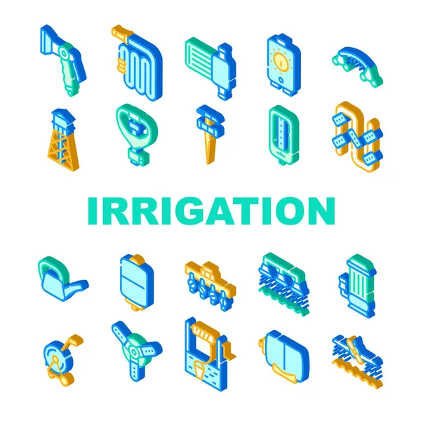 灌溉系统收集图标设置隔离说明 — 图库矢量图片