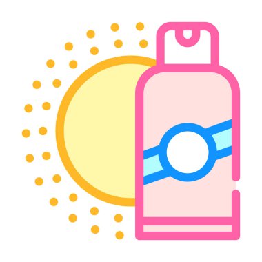 Güneş koruyucu deri şişesi renk ikonu vektör çizimi