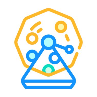 Topların renk vektör illüstrasyonuna sahip loto makinesi