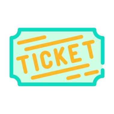 piyango bileti renk ikonu vektörü izole illüstrasyon