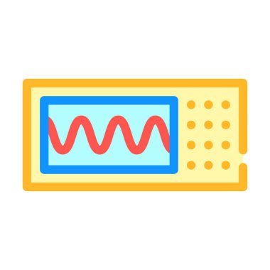 Osiloskop ekipman ölçümü renk vektör illüstrasyonu