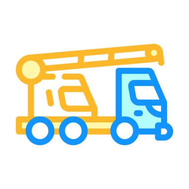 mobil vinç renk simgesi vektörü izole çizimi