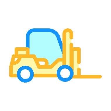 Forklift araba renk simgesi vektörü izole edilmiş illüstrasyon
