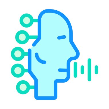 Robotik ses rengi simgesi vektörü izole edilmiş illüstrasyon