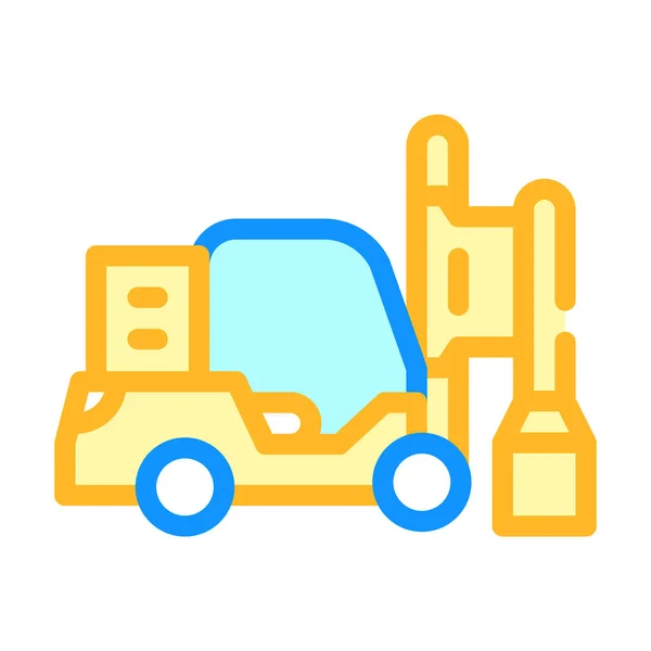 Pile driver color icon vector isolated illustration — 스톡 벡터