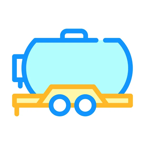 Oil trailer color icon vector isolated illustration — Stock Vector