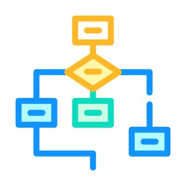 program hiyerarşisi renk simgesi vektörü izole resimleme