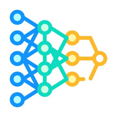 program hiyerarşisi yapay zeka renk ikonu vektör çizimi