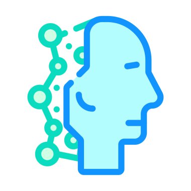 Robot baş yapay zeka renk vektör illüstrasyonu