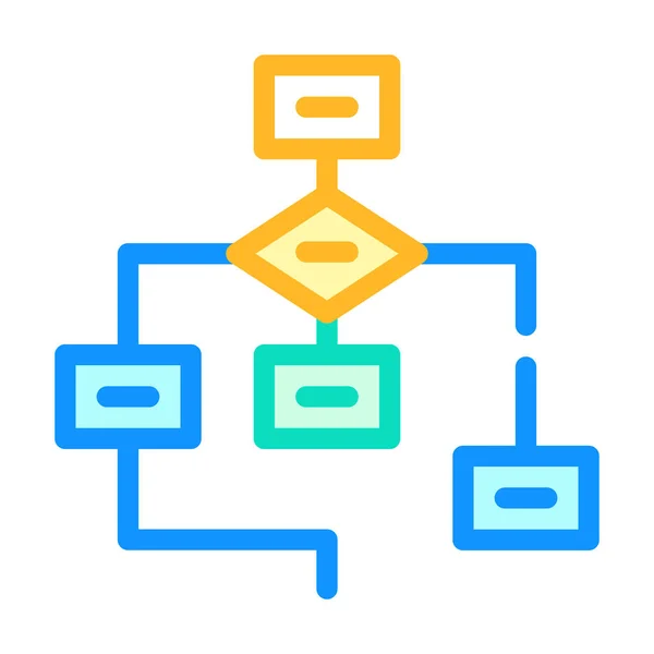 Program hiyerarşisi renk simgesi vektörü izole resimleme — Stok Vektör