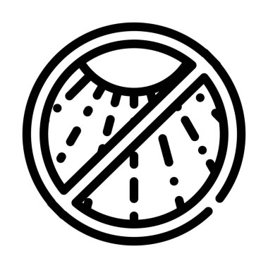 Anti güneş koruma hattı ikon vektör illüstrasyonu