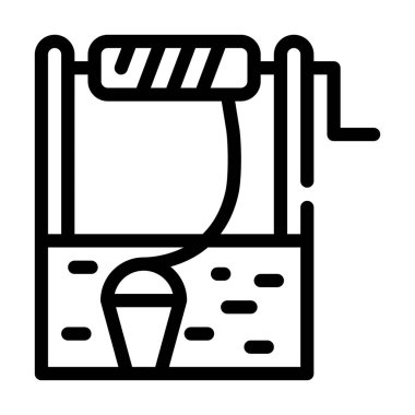 Su kuyusu çizgisi simgesi vektörü izole edildi