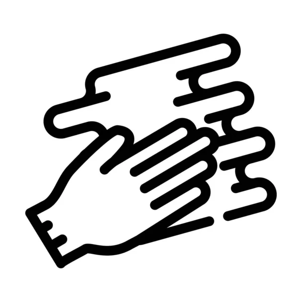 Mão espalhando creme linha ícone vetor ilustração — Vetor de Stock