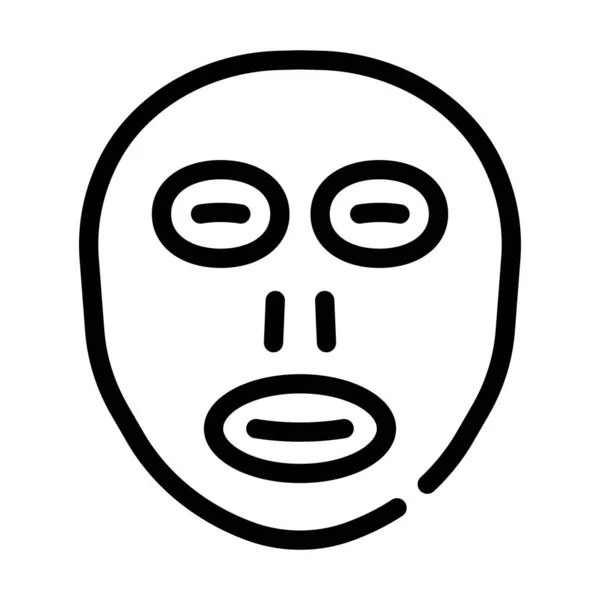 Gesichtsbehandlung Sonnencreme Maske Linie Symbol Vektor Illustration — Stockvektor