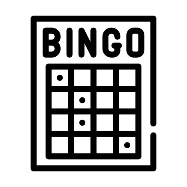 Bingo tarjeta línea icono vector ilustración aislada — Vector de stock