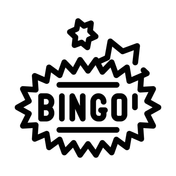 Línea de juego de bingo icono vector ilustración aislada — Vector de stock
