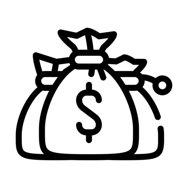 Χρήματα τσάντες γραμμή εικονίδιο διάνυσμα απομονωμένη εικόνα — Διανυσματικό Αρχείο