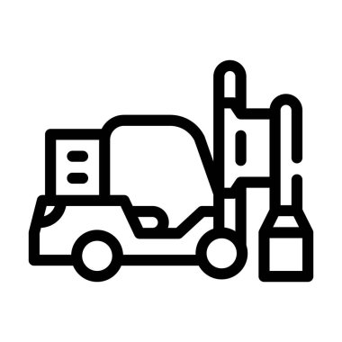 yığın sürücü çizgisi simgesi vektörü izole edilmiş illüstrasyon