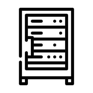 data sunucusu teknoloji çizgisi ikon vektör çizimi