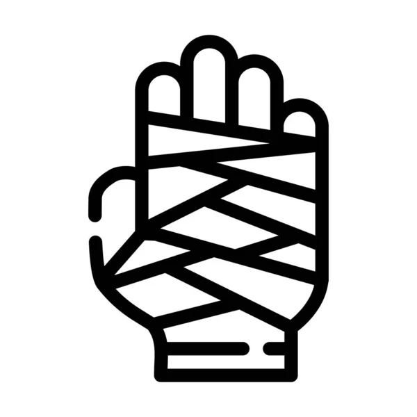 Dandaged arm line icon Vektor isolierte Illustration — Stockvektor