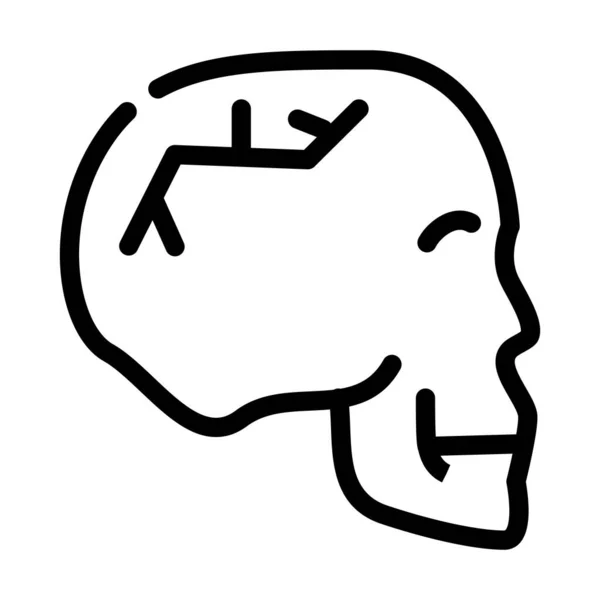 Linha de fratura de crânio ícone vetor ilustração isolada — Vetor de Stock